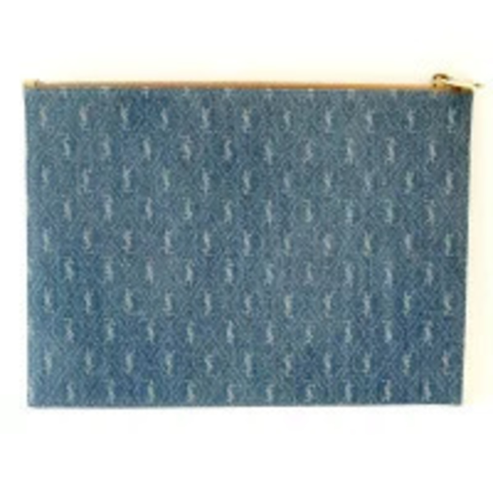Saint Laurent Blue Bag Denim Yves Logo
